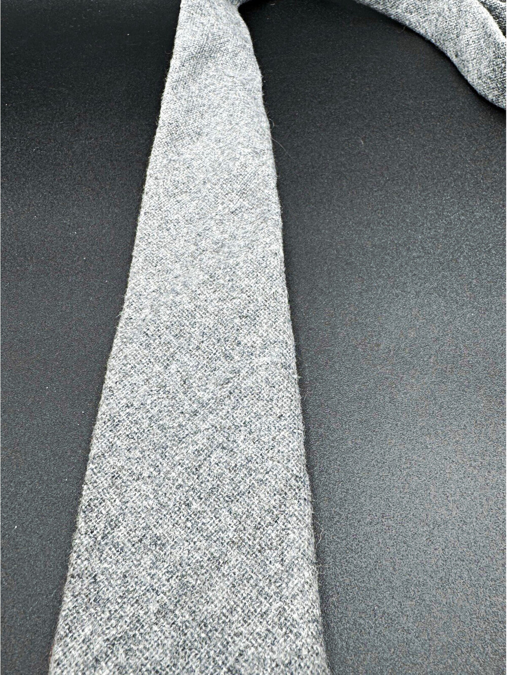 Vintage Christopher Street Wool Blend Gray Skinny Tie USA 52” x 2.5”